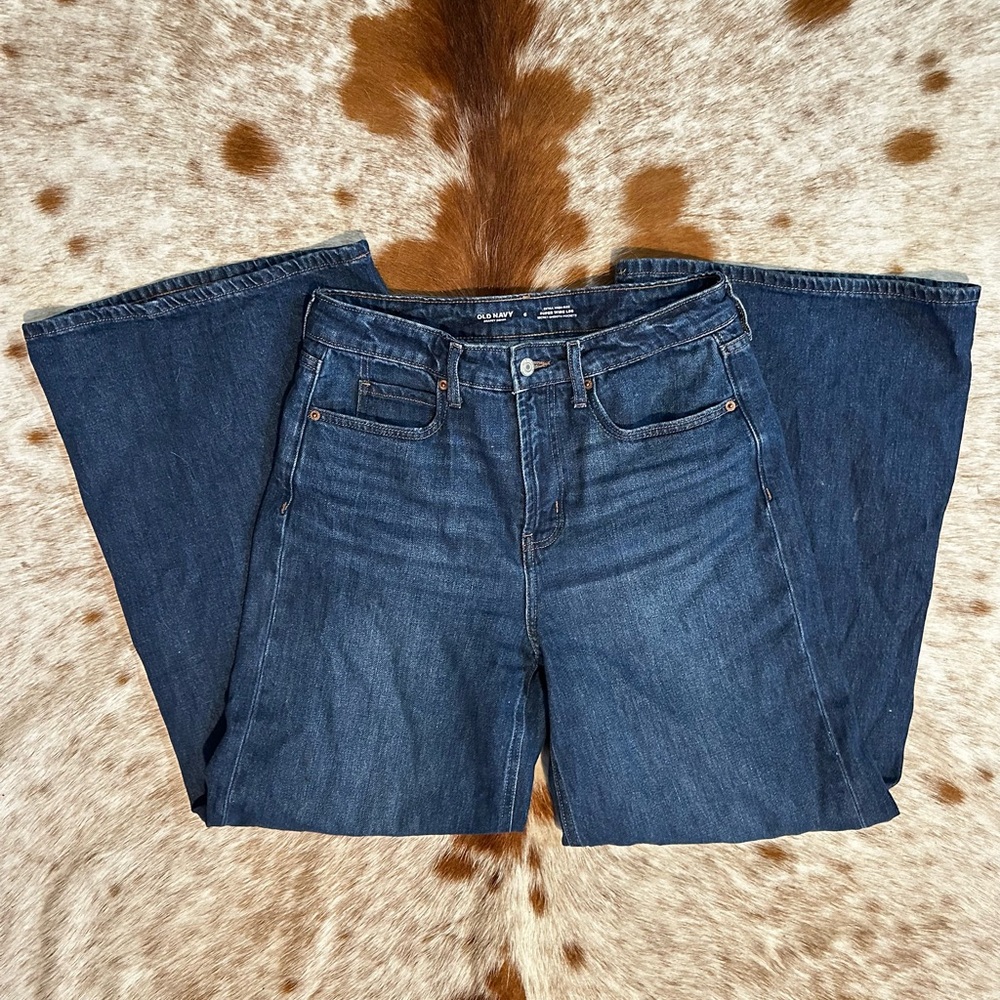 Old Navy Dark Blue Flare & Wide Leg Jeans